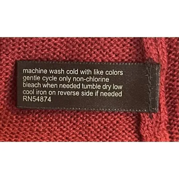 THE LIMITED Red Knit Cowl Neck 3/4 Sleeve Sweater Dress S Cottage Knee Length - Picture 7 of 8